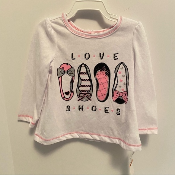 Kids Headquarters Other - Kids Headquarters Baby Girl's Long Sleeve "Love Shoes" Top Size 12 Months NWT